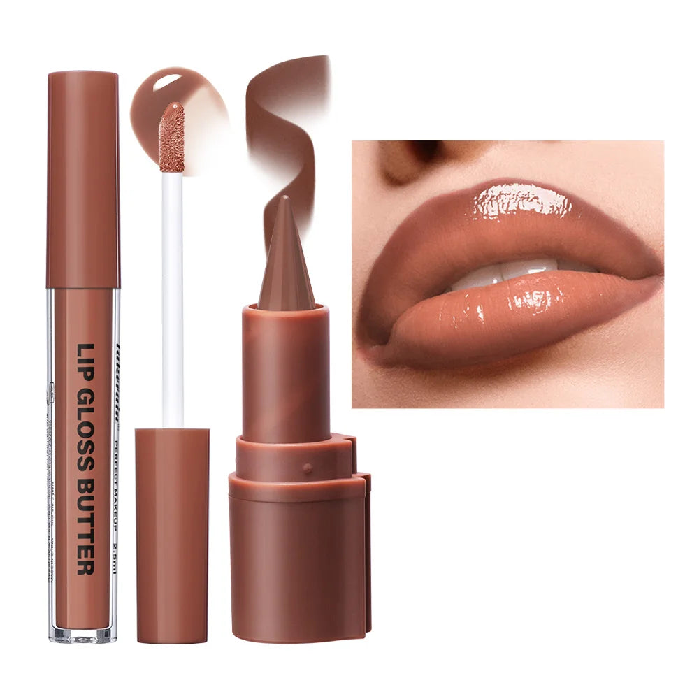 Hydrating 3D Lip Liner and Gloss Makeup Set for Perfect Defined Lips