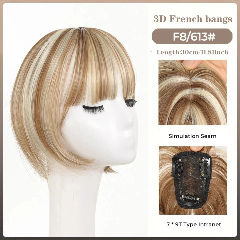 Clip-In Hair Topper Bangs Extension for Natural Volume and Style - 62