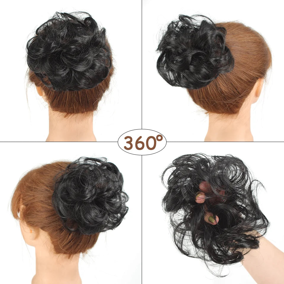 Wavy Messy Bun Hair Extension with Elastic Band