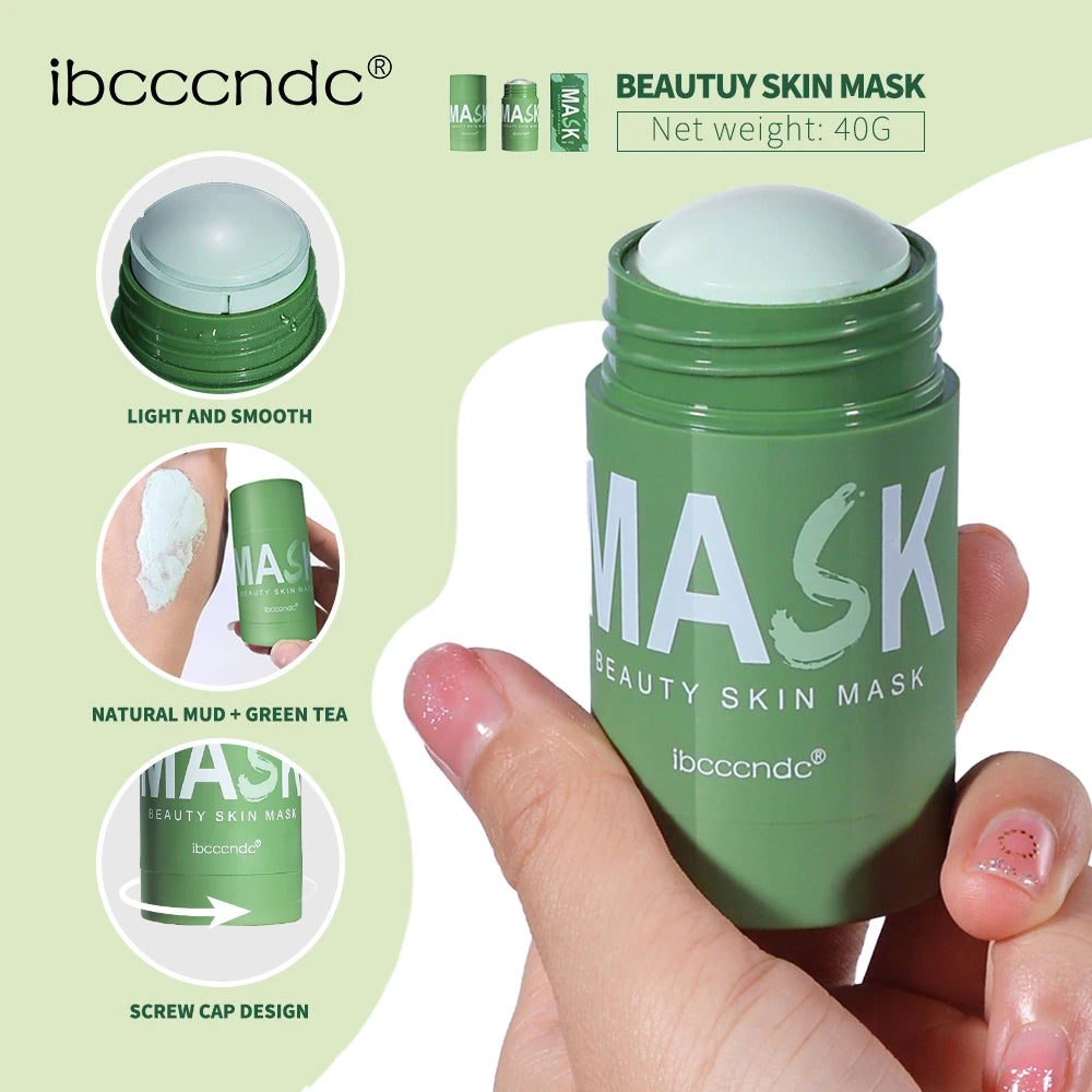 Green Tea Deep Cleansing Clay Face Mask Stick for Blackhead Removal - 2