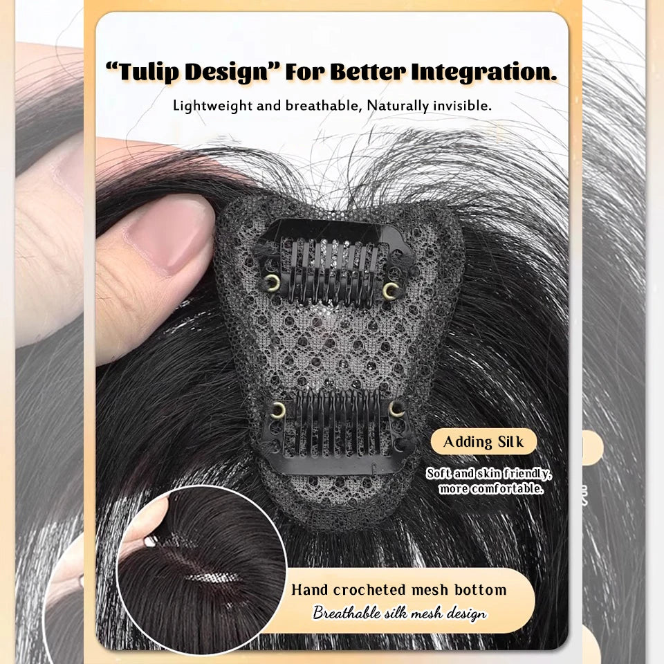 Clip-In Hair Topper for Volume and Natural Fringe