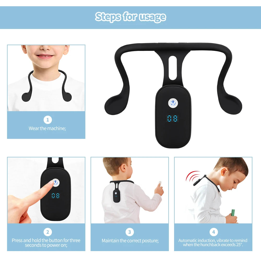 Intelligent Posture Corrector with LCD Display and Vibration Reminder