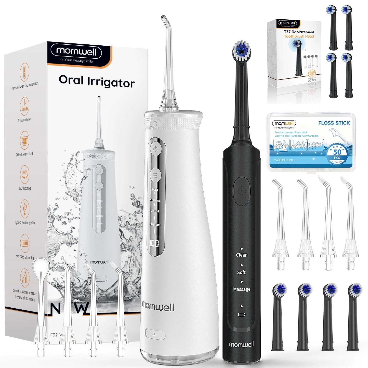 Electric Toothbrush and Water Flosser Combo Kit for Deep Teeth Cleaning - 21