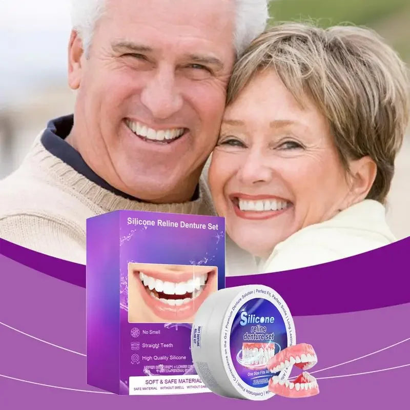 Temporary Silicone Denture Set for Comfortable Smile and Teeth Alignment