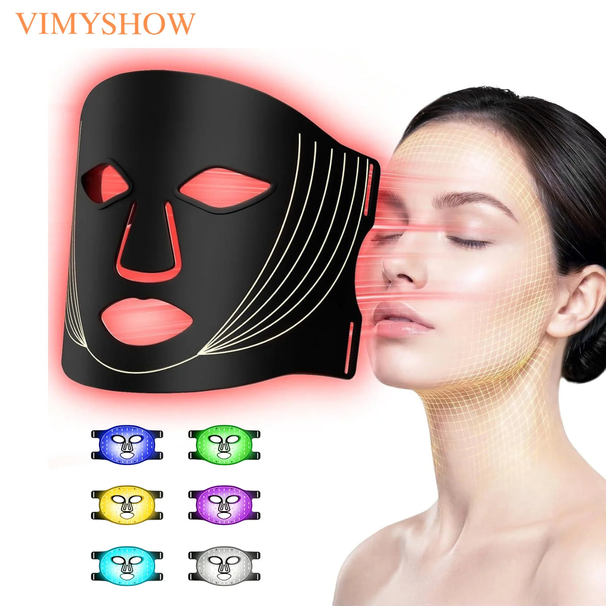 7-Color LED Silicone Facial Mask for Skin Rejuvenation and Firming
