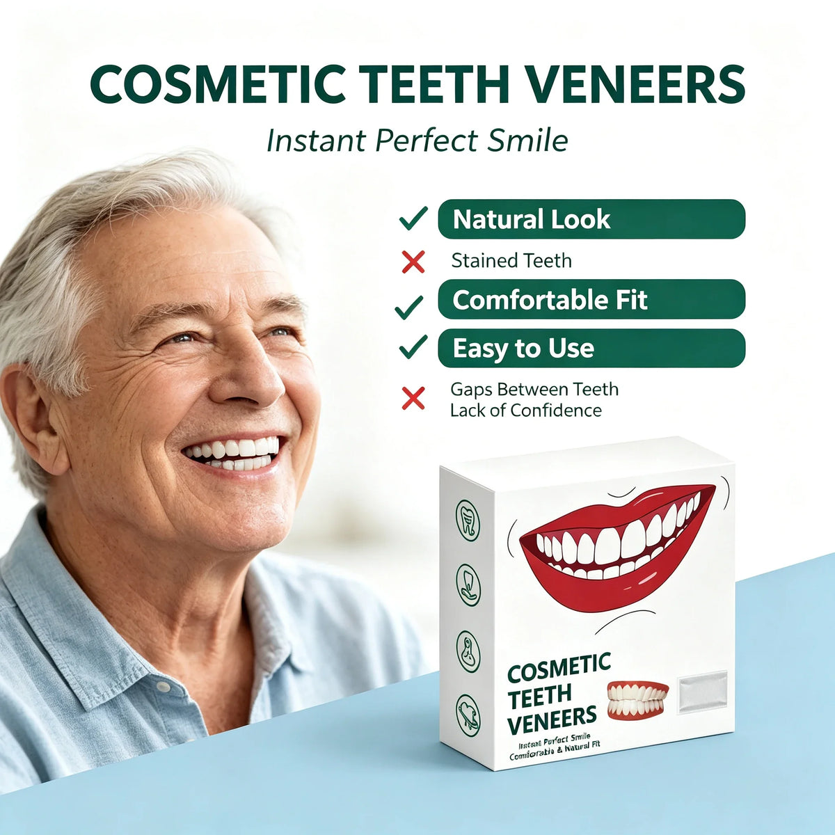 Comfortable Silicone Denture Set for Daily Oral Care and Confidence