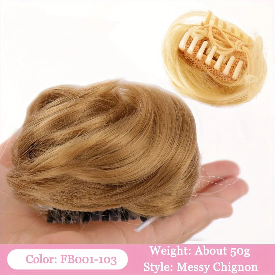 Synthetic Braid Hair Scrunchie for Instant Messy Bun Updos - 38