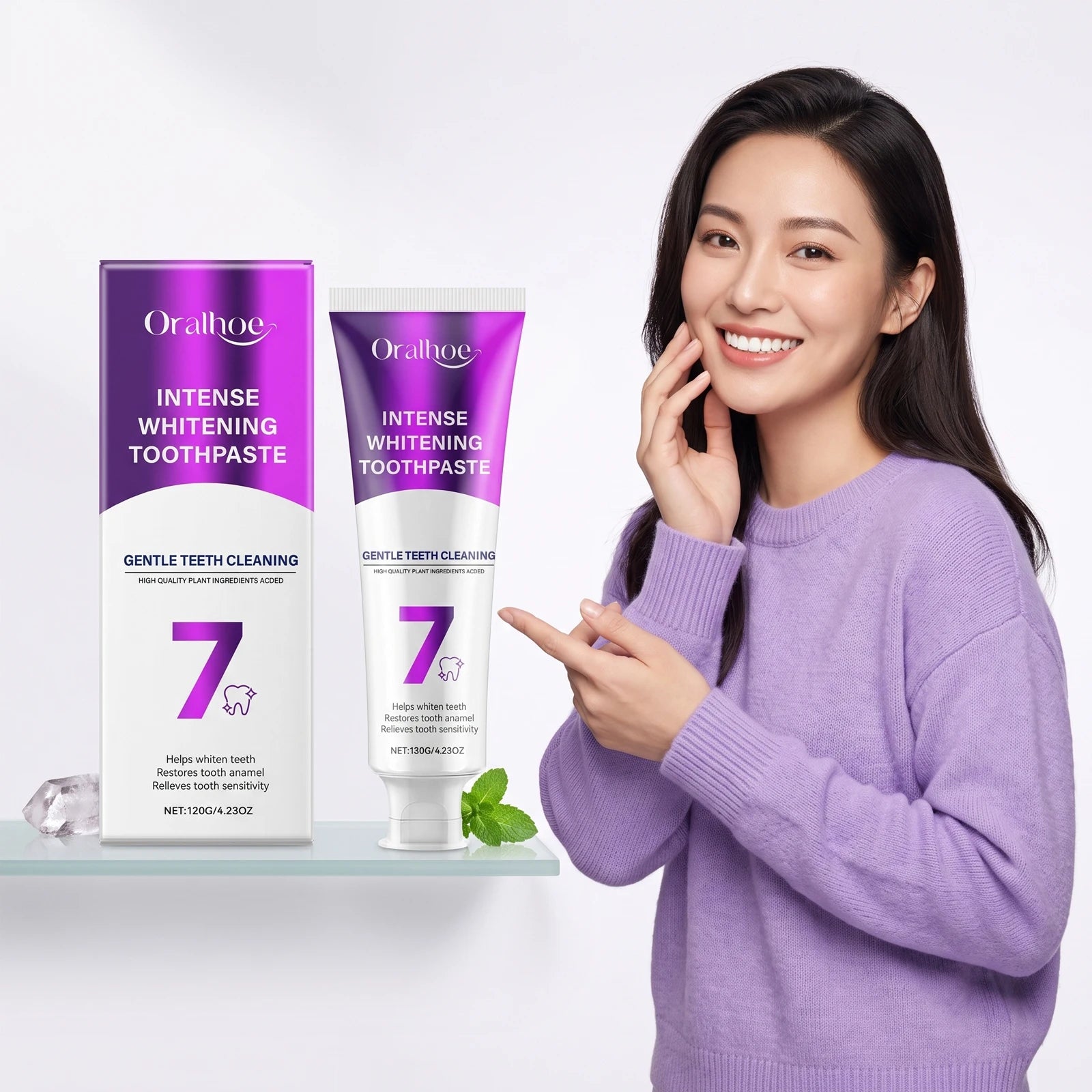 Intense Whitening Toothpaste for Stain Removal and Sensitive Teeth - 1