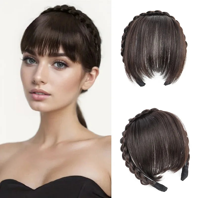 Seamless Synthetic Headband Hair Bangs for Instant Hair Styling - 1
