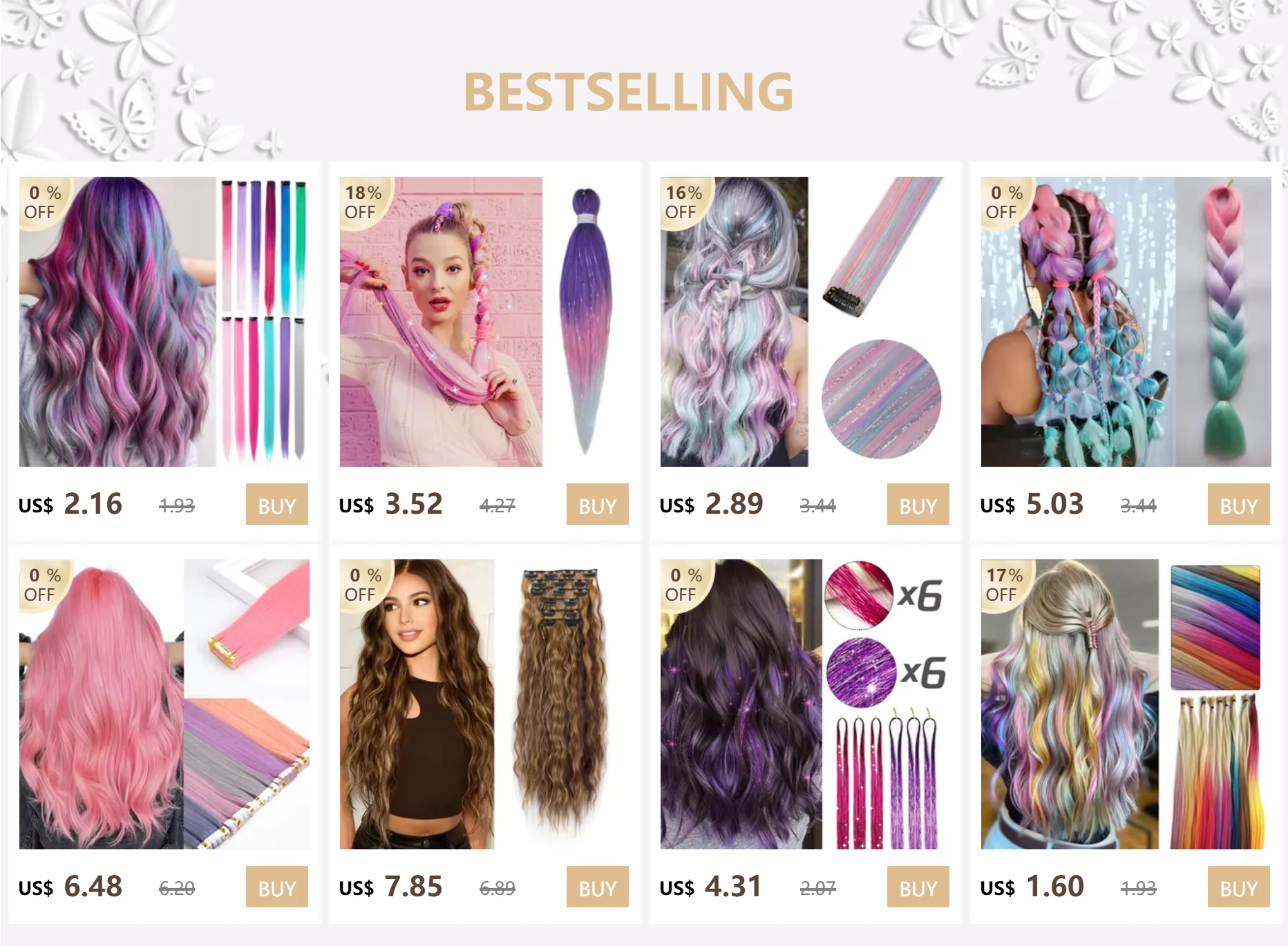 22-Inch Colored Clip-In Hair Extension Highlights - 7