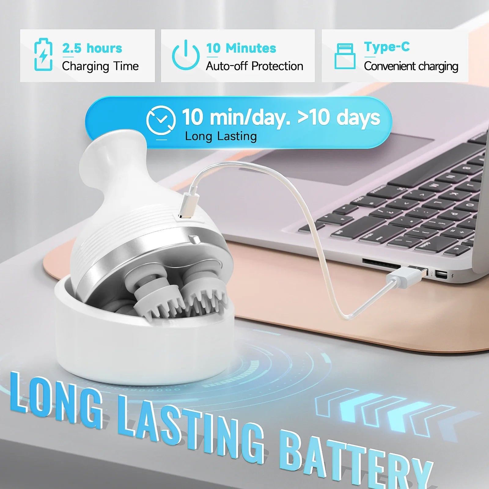 Electric Waterproof Scalp and Body Massager for Stress Relief - 2
