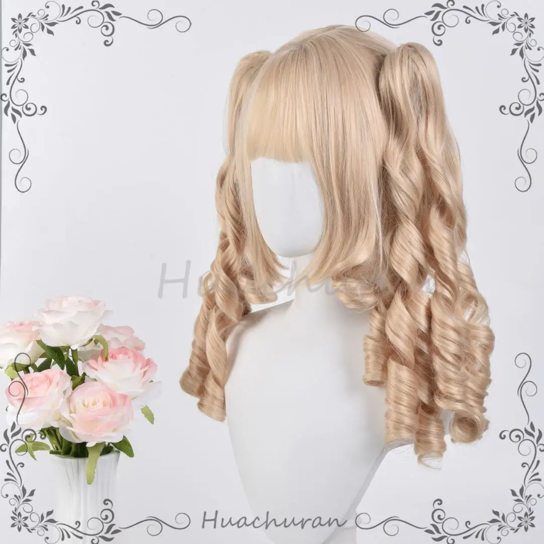 Blonde Curly Pigtail Lolita Cosplay Wig - 2
