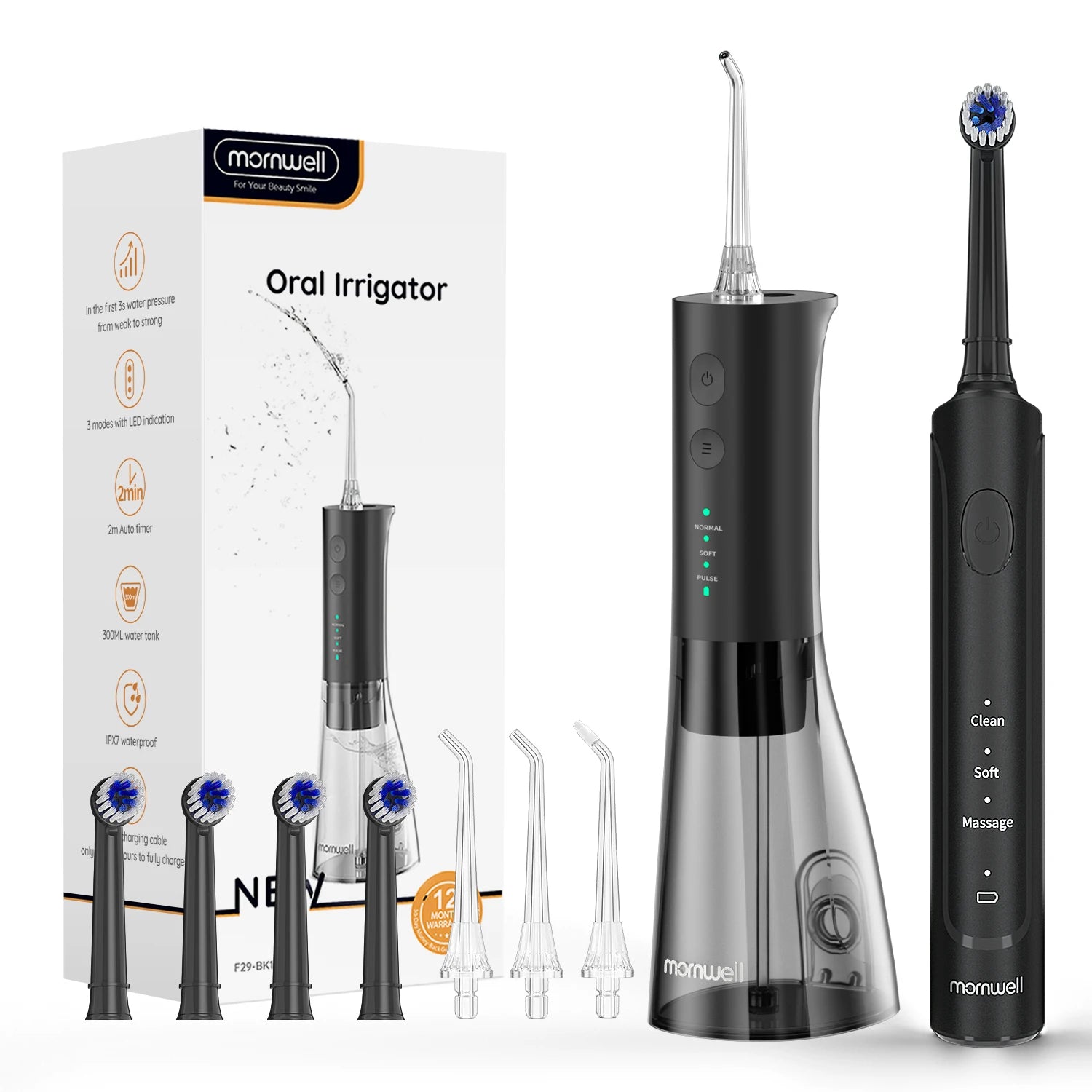 Electric Rechargeable Toothbrush and Water Flosser Set for Oral Care - 19
