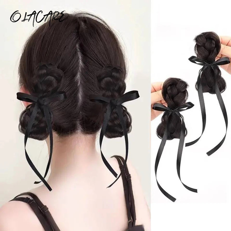 Synthetic Braid Hair Scrunchie for Instant Messy Bun Updos