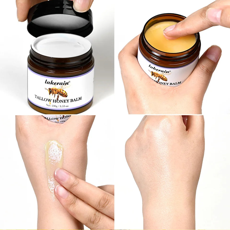 Whipped Beef Tallow and Honey Balm for Deep Skin Moisturizing and Repair