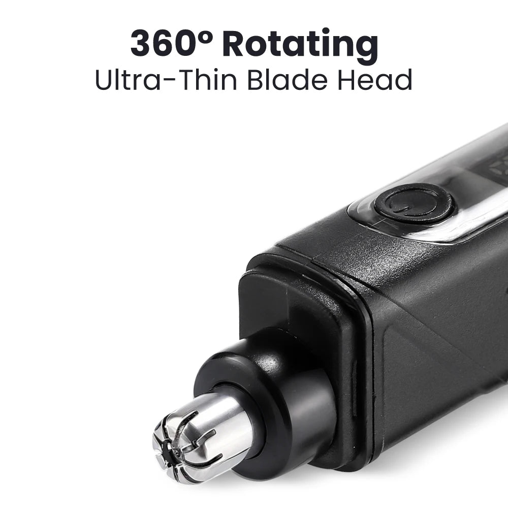 Rechargeable Electric Nose and Ear Hair Trimmer with LED Battery Display