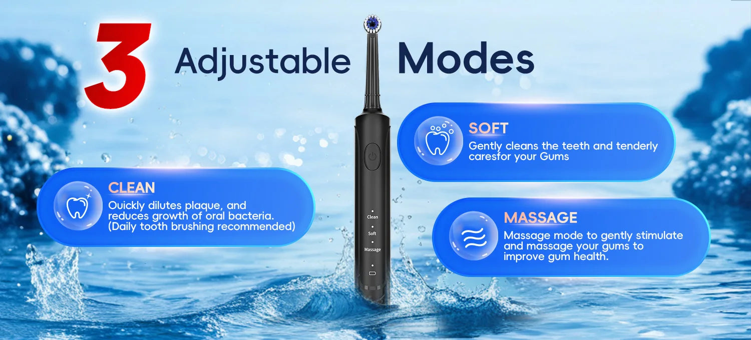 Electric Rechargeable Toothbrush and Water Flosser Set for Oral Care - 16
