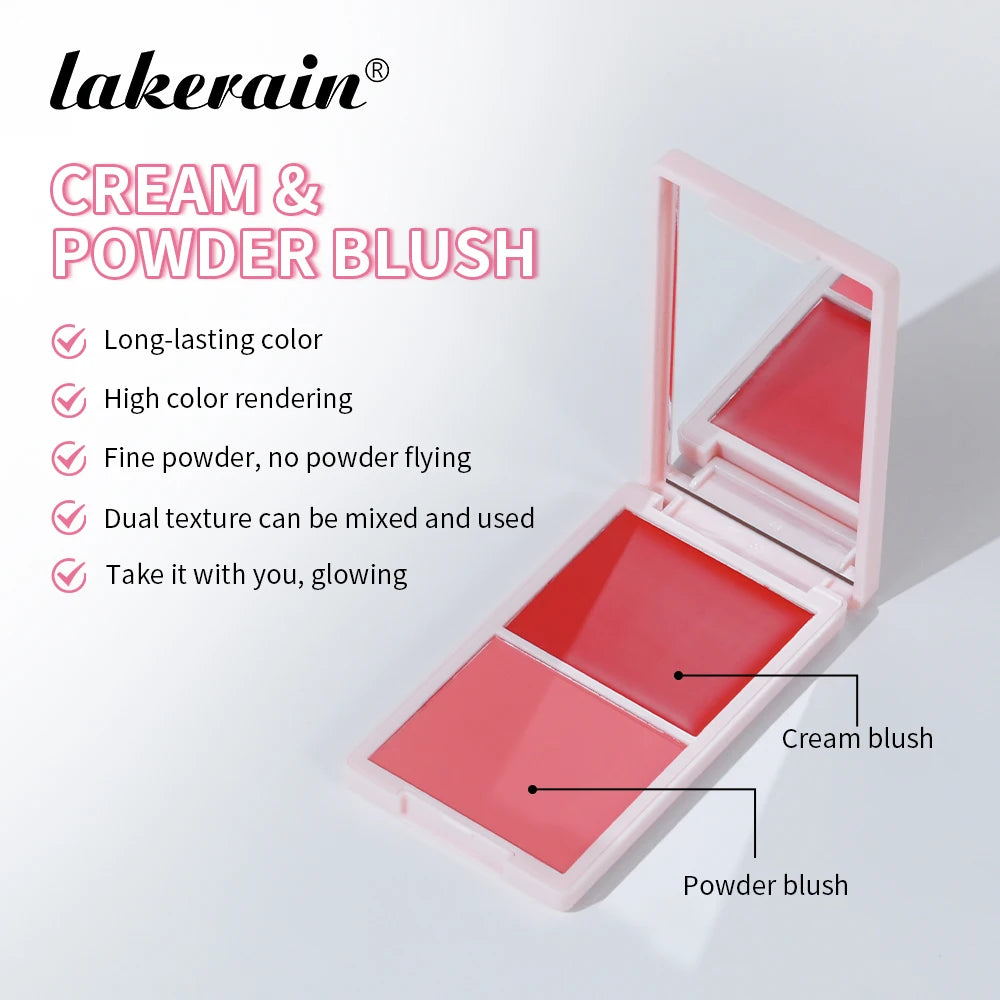 2-in-1 Cream and Powder Blush Palette for Long-Lasting Radiant Makeup - 3