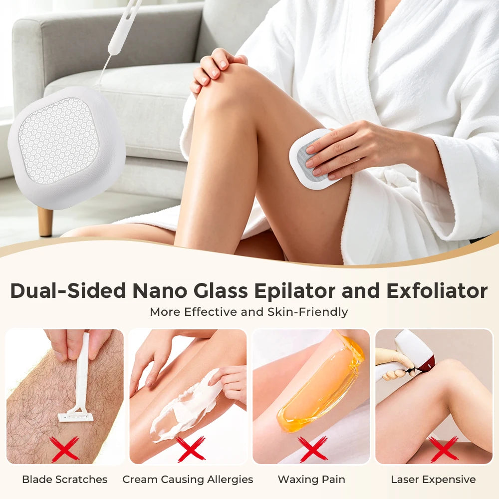 Painless Nano Glass Hair Remover and Exfoliator Tool - 2