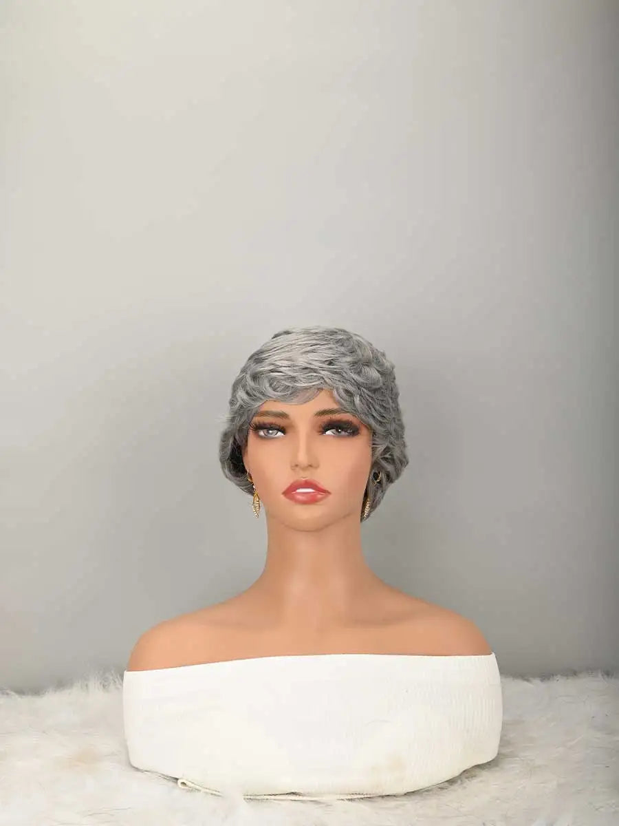 Short Curly Pixie Cut Synthetic Wig for Women - 10
