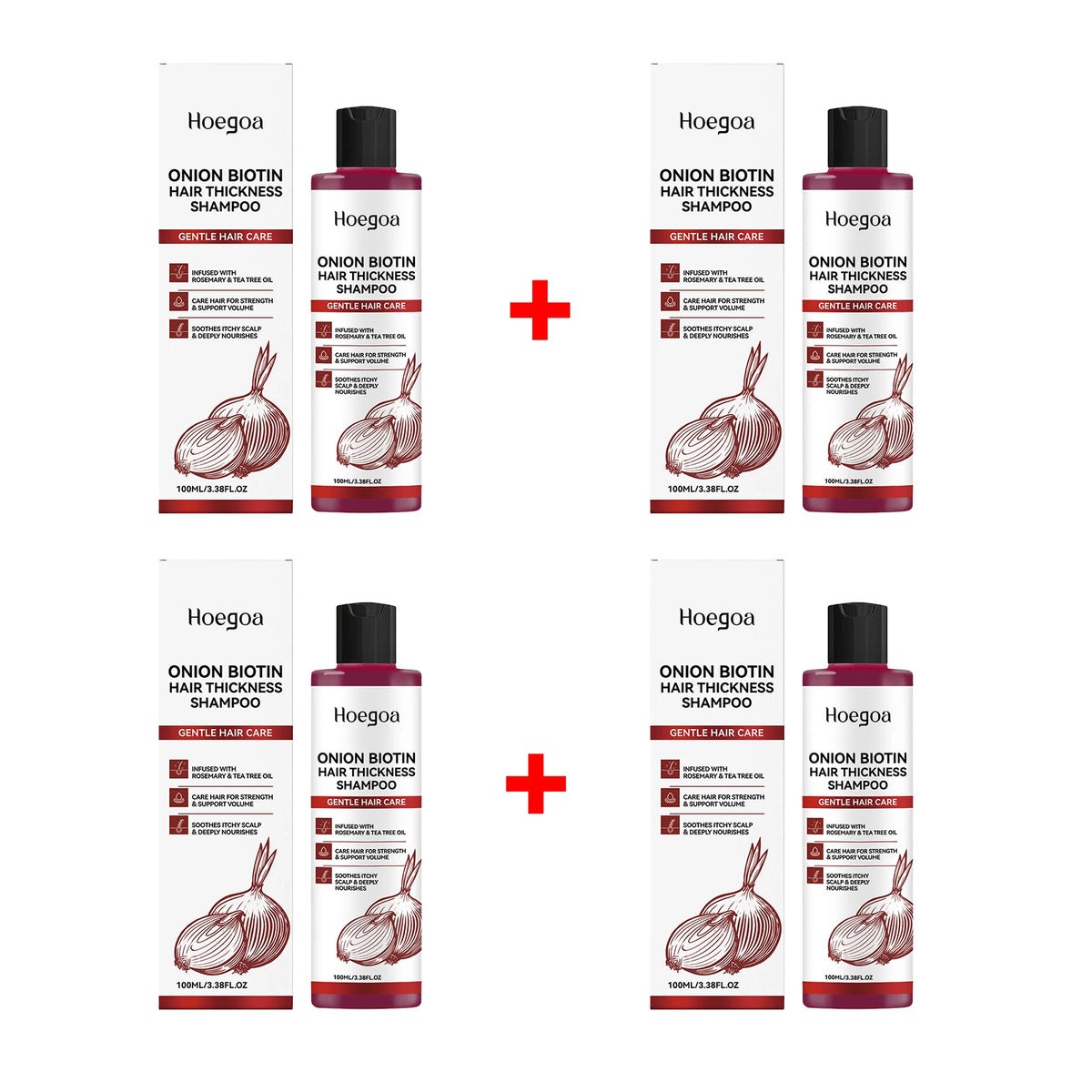 Onion Biotin Shampoo for Thicker Voluminous Hair and Scalp Nourishment