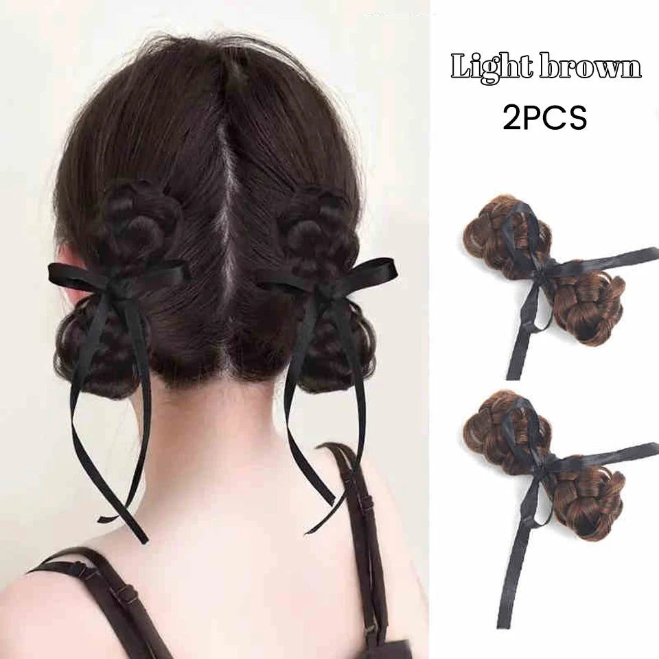Synthetic Braid Hair Scrunchie for Instant Messy Bun Updos