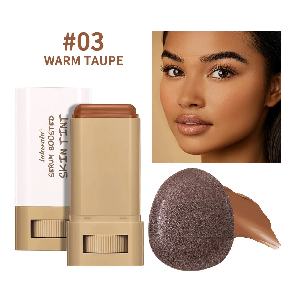 Serum Boosted Skin Tint Foundation Stick with Puff for Natural Makeup - 24