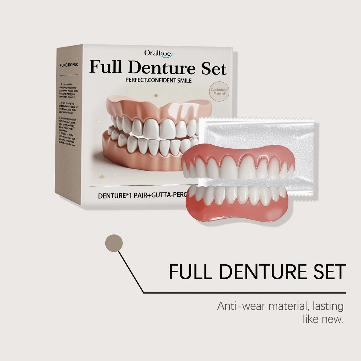 Temporary Silicone Denture Set for Instant Teeth Repair and Smile Makeover