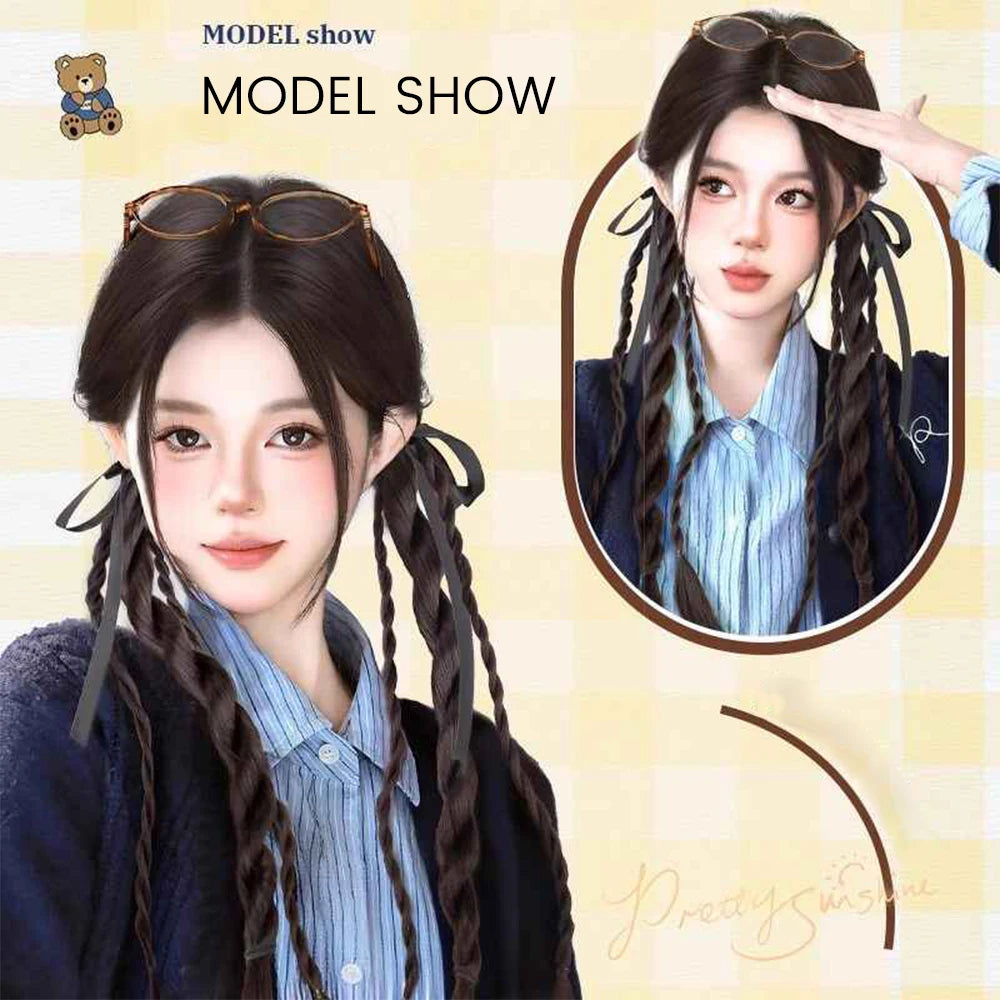 Synthetic Bow Ponytail Twist Braid Hair Clip
