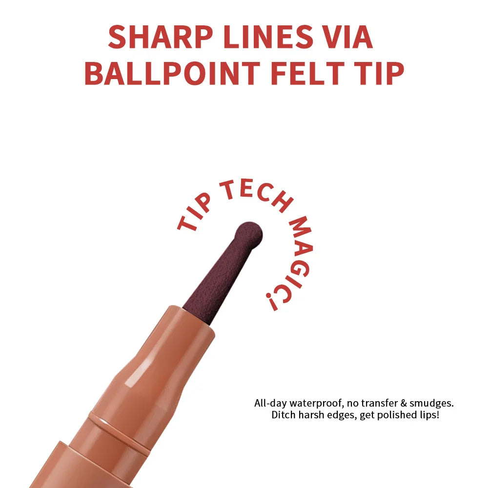 Waterproof Felt Tip Lip Liner Stain for Long Lasting Sculpted Lips - 4