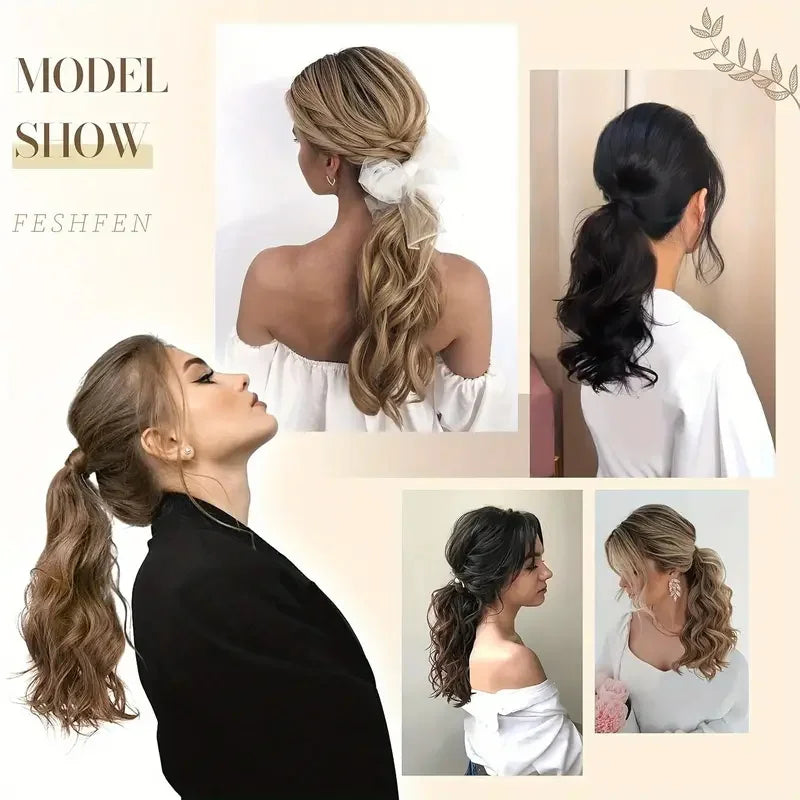 14-Inch Wavy Wrap-Around Clip-In Ponytail Hair Extension - 6