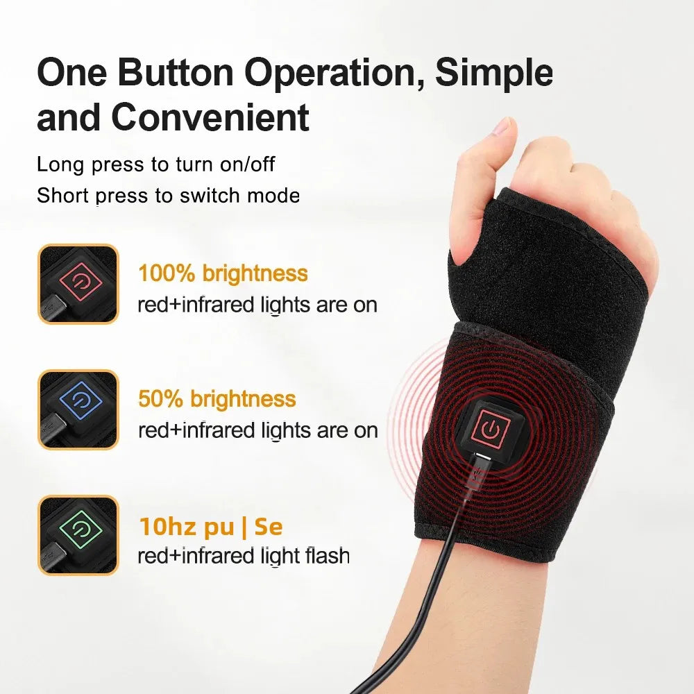 Infrared Red Light Therapy Wrist Brace for Pain Relief and Joint Support - 2
