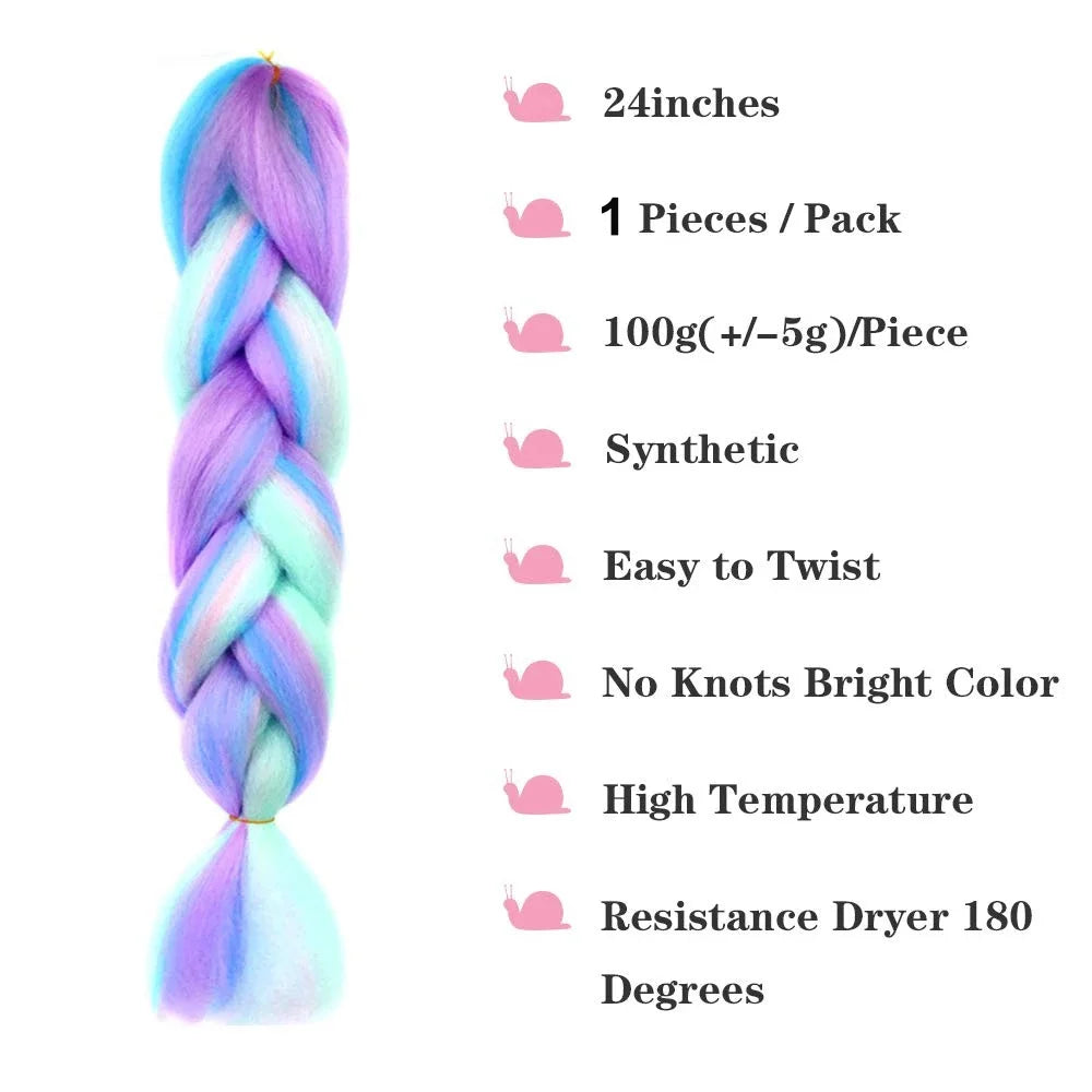 24-Inch Jumbo Synthetic Braiding Hair Extensions - 4
