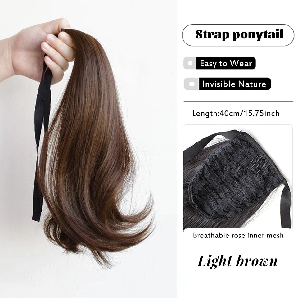 Long Straight Claw Clip Ponytail Extension for Instant Voluminous Hair - 32