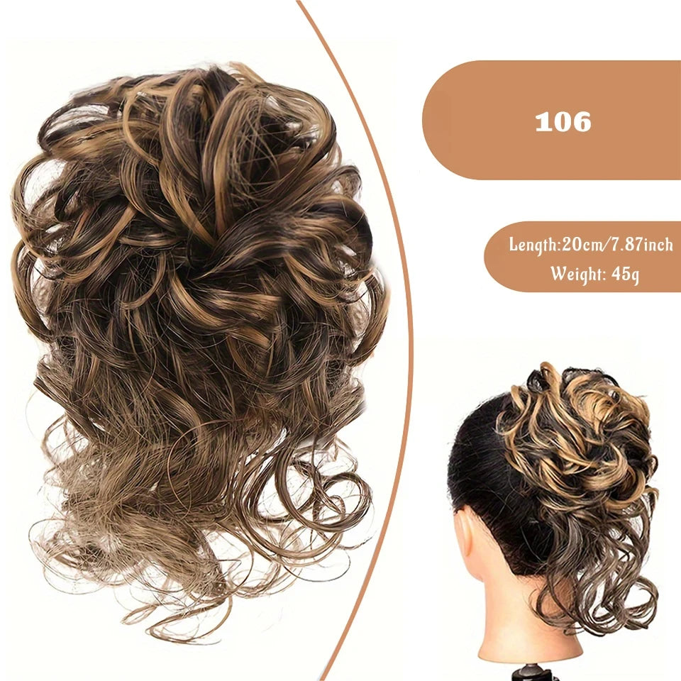 Messy Curly Hair Bun Scrunchie for Instant Volume - 61