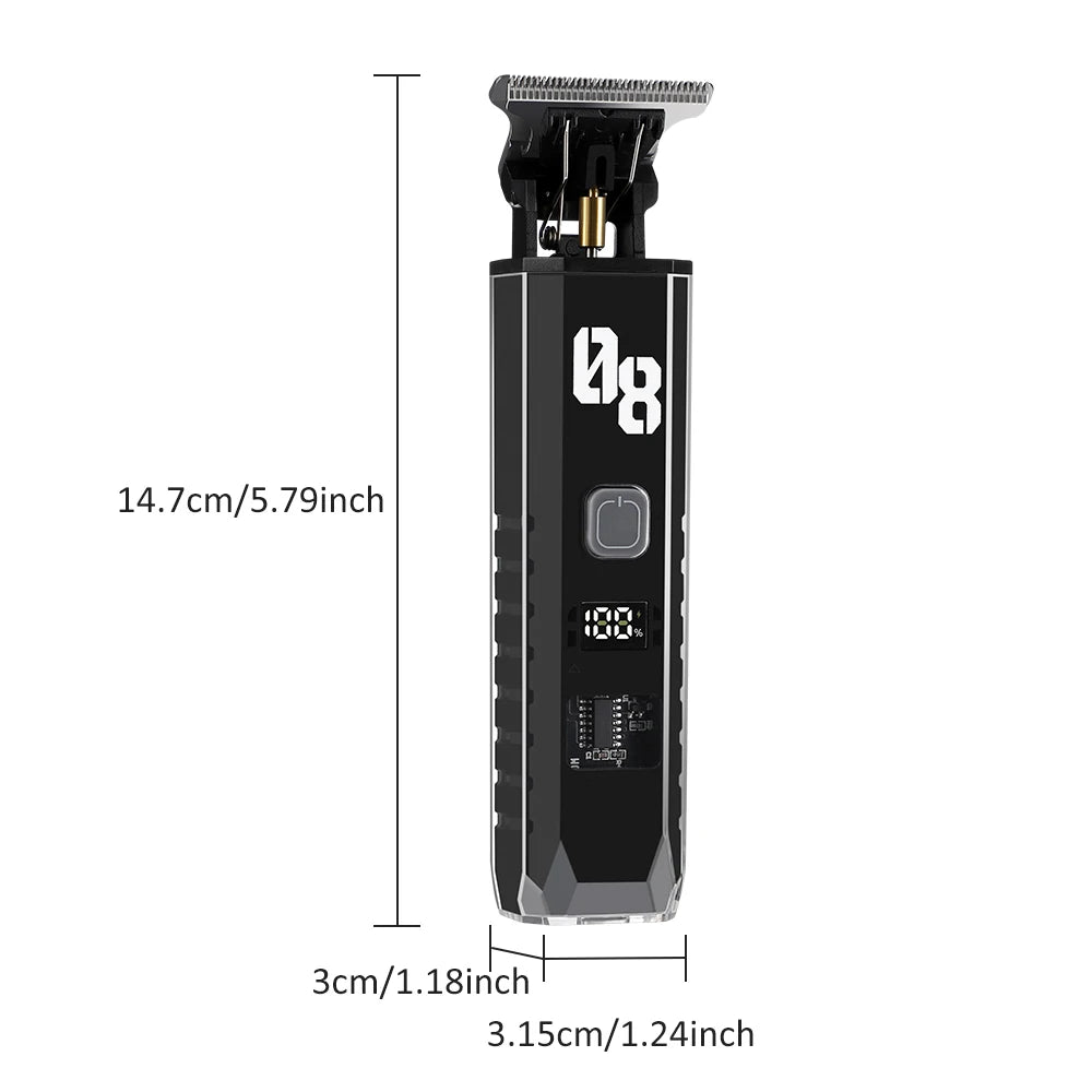 Professional Cordless Hair Trimmer with Digital LED Display for Men - 10