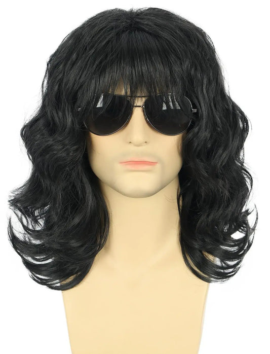Retro 70s 80s Rock Star Curly Costume Wig