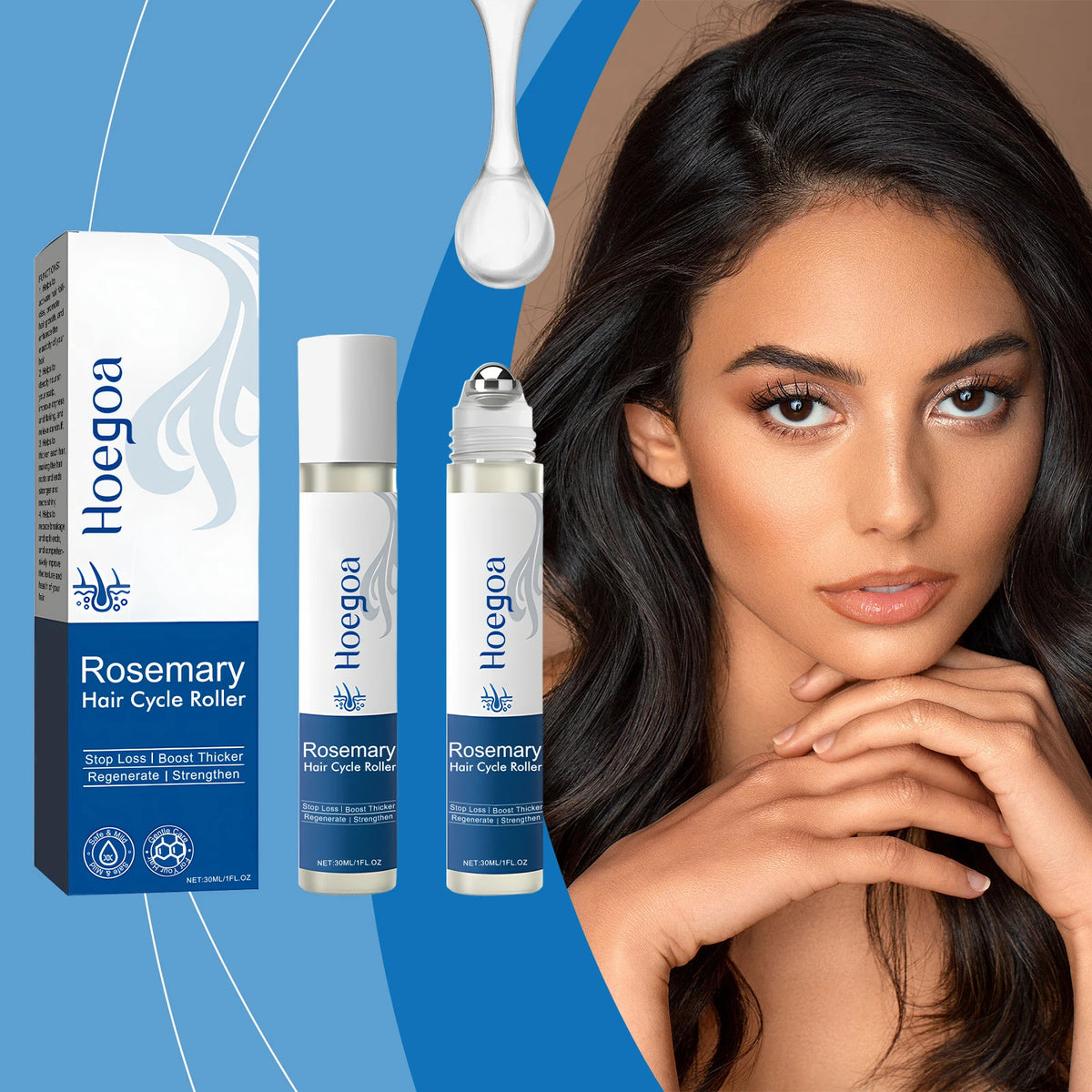 Rosemary Scalp Stimulating Roller Serum for Hair Growth and Thickness