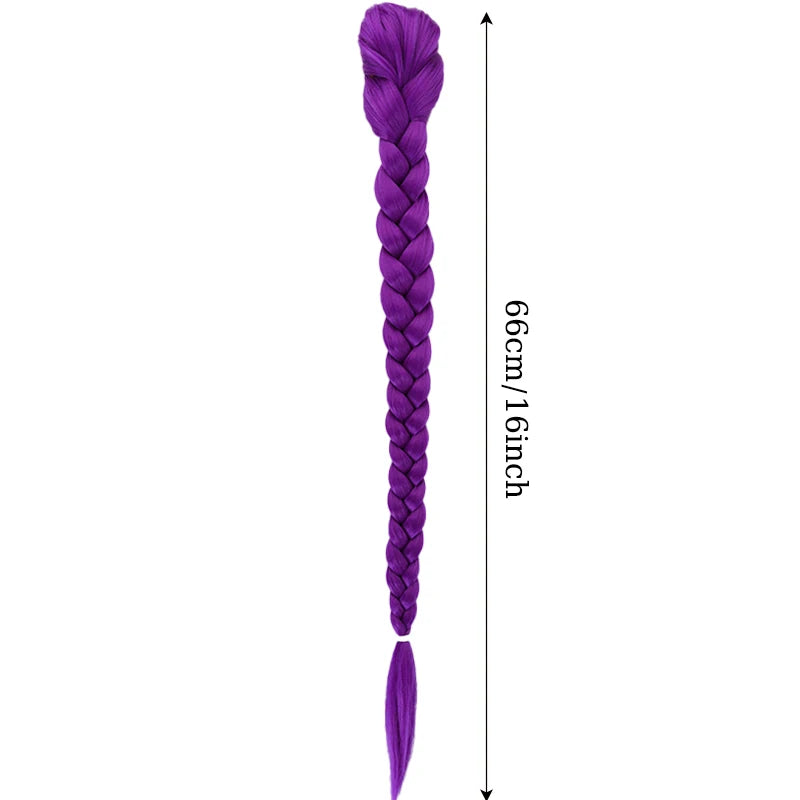 Purple Braided Ponytail Extension for Cosplay and Parties - 10