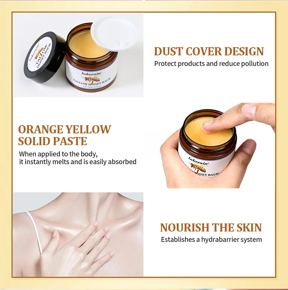Whipped Beef Tallow and Honey Balm for Deep Skin Moisturizing and Repair