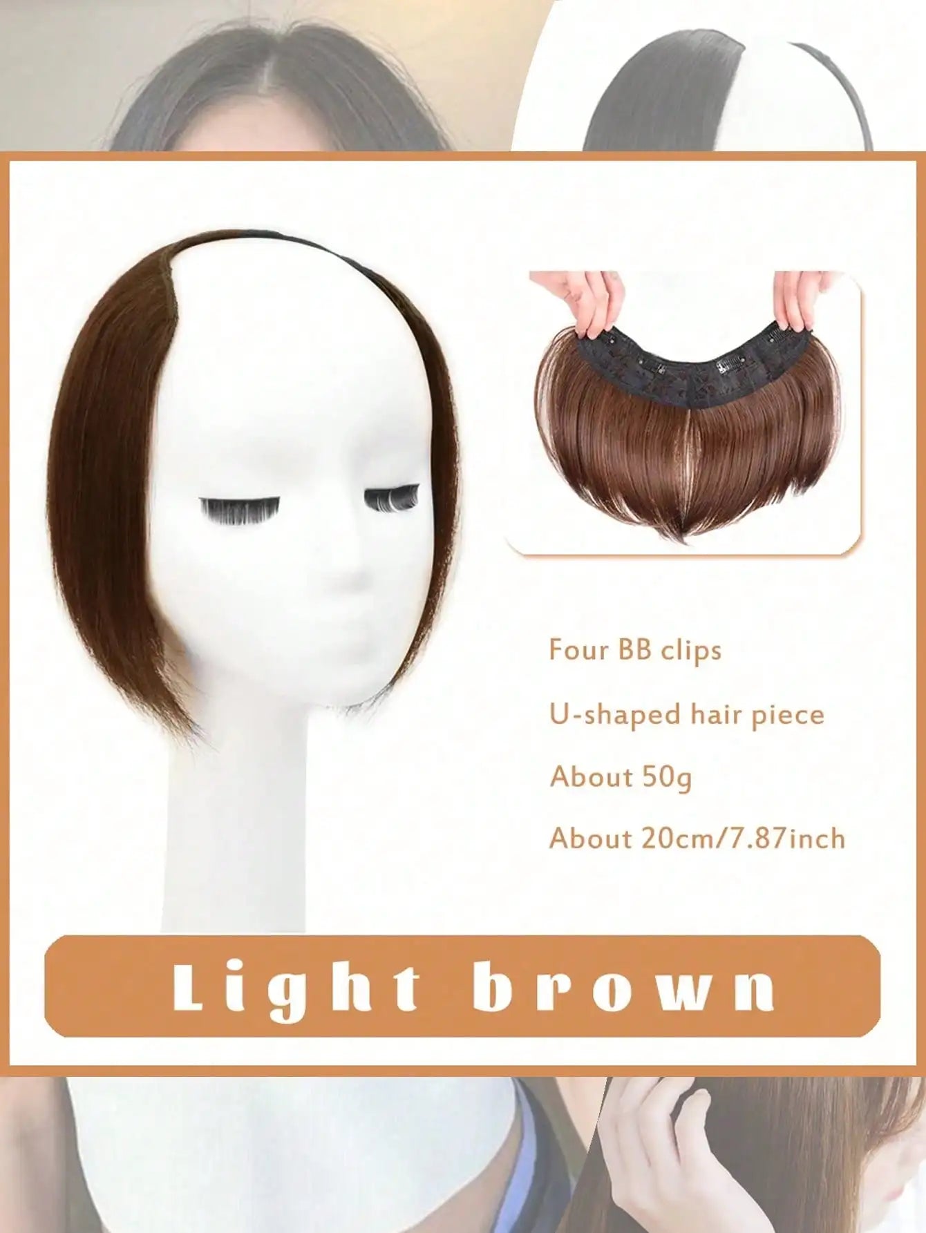 U-Shaped Long Straight Clip-In Hair Extension for Volume - 14