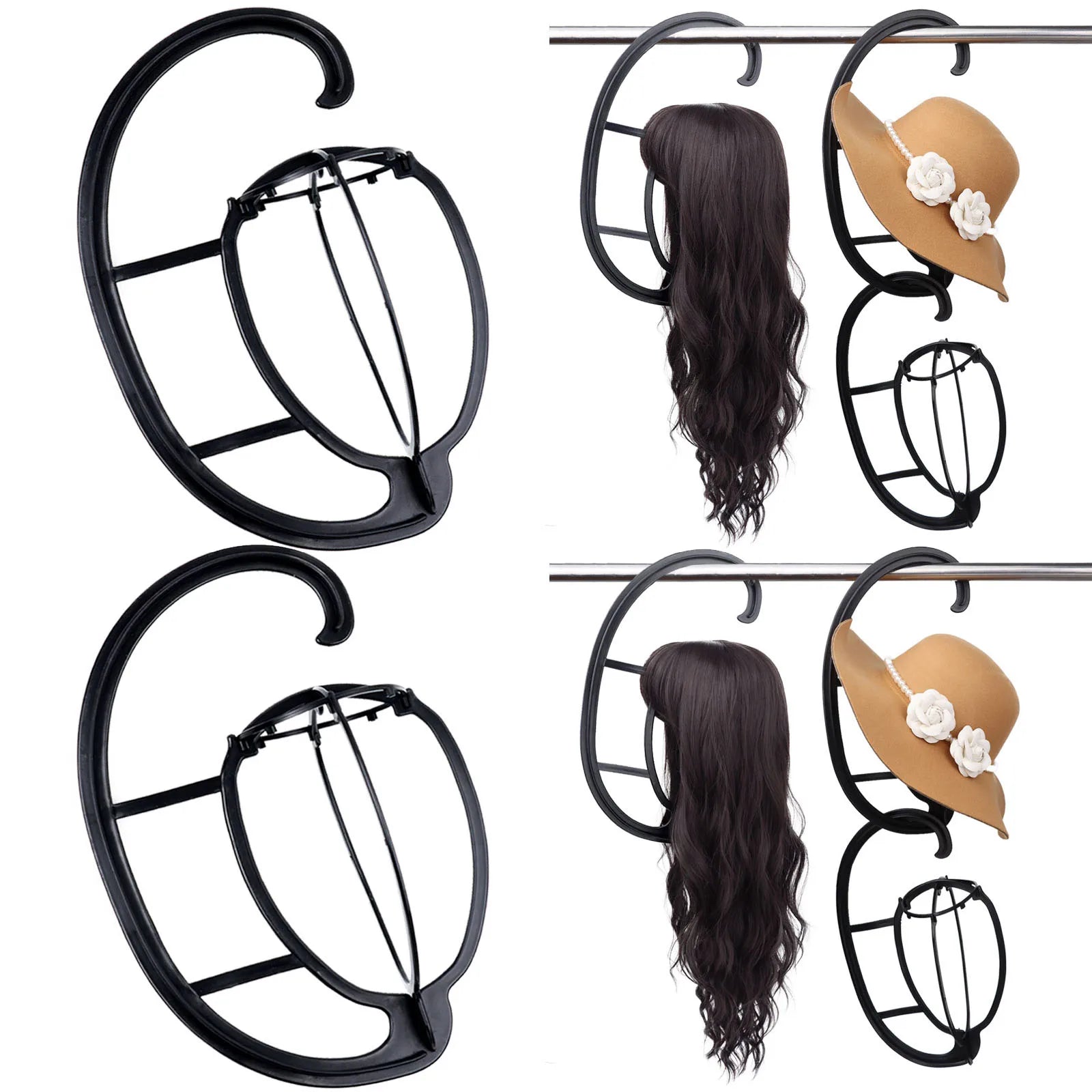 Portable Hanging Wig and Hat Stand for Quick Drying and Storage - 1