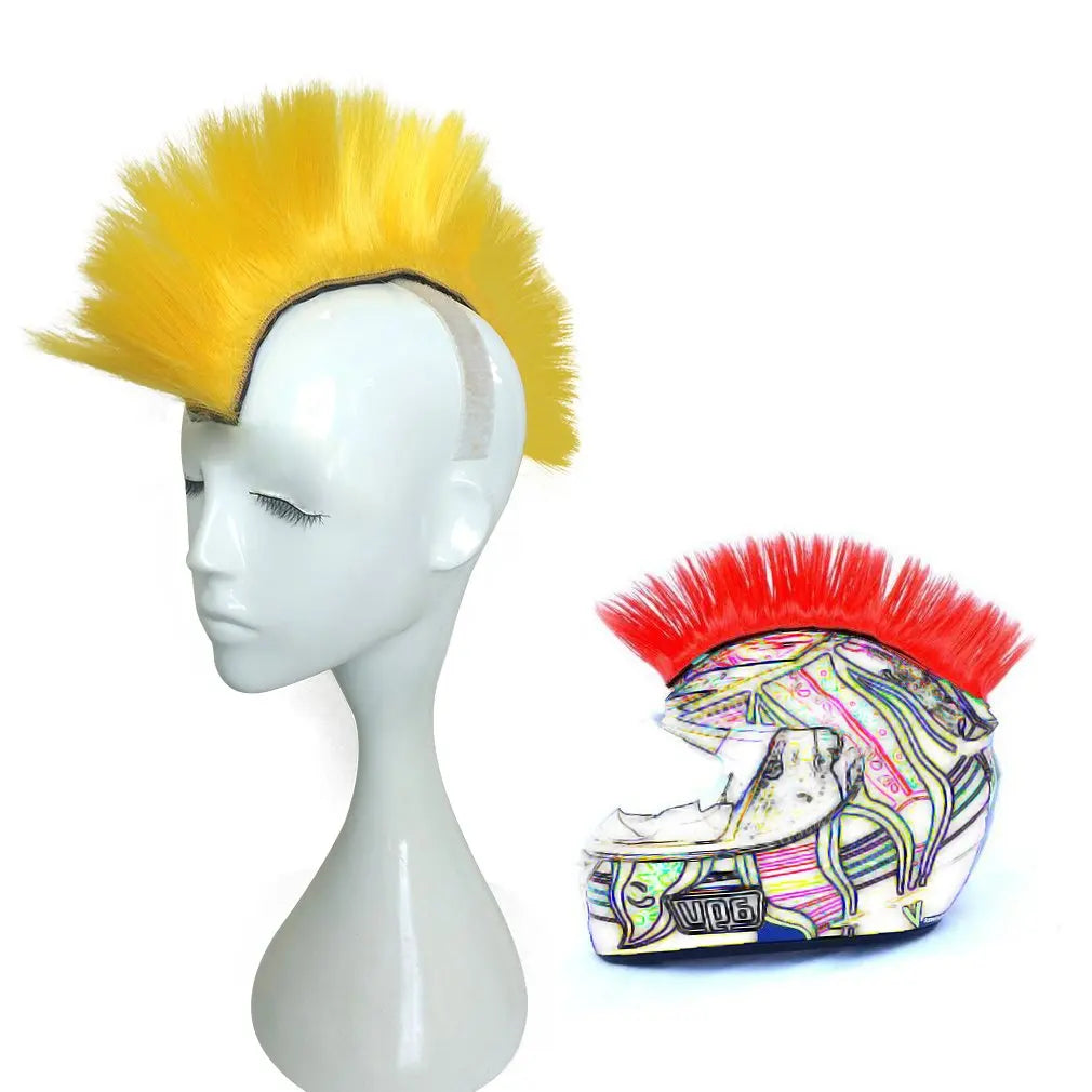 Synthetic Mohawk Helmet Wig for Motorcycle and Sports Helmets - 14