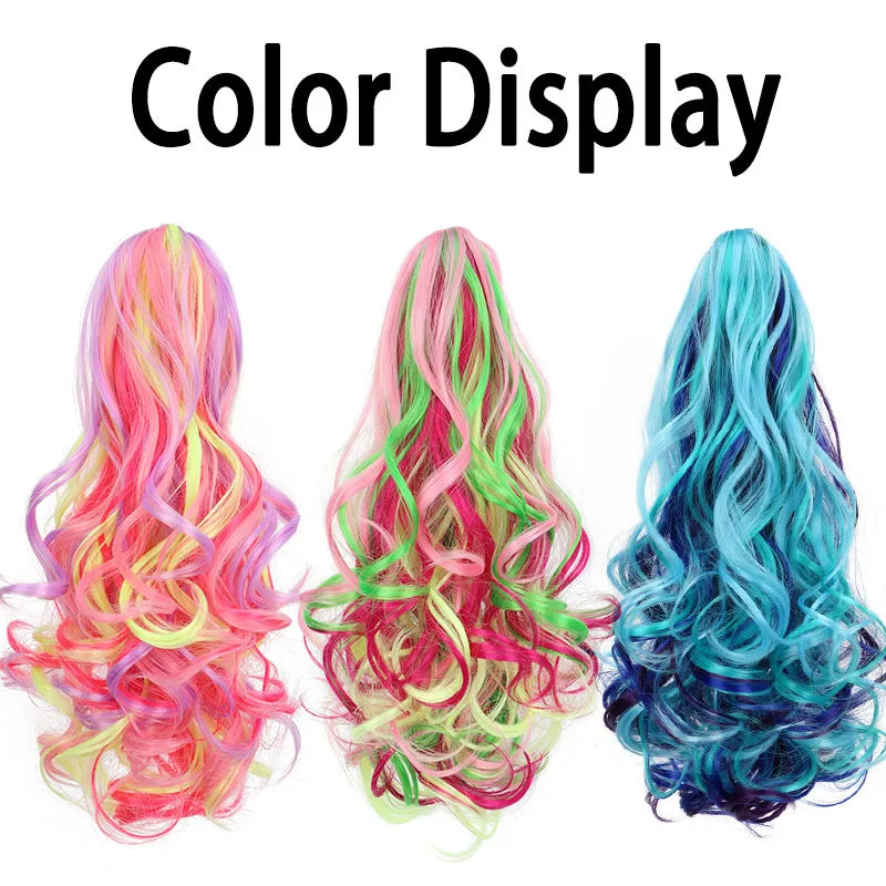14-Inch Wavy Colorful Ponytail Claw Clip Hair Extension - 7