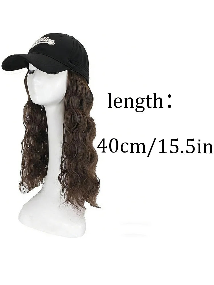 Wavy Long Synthetic Hair Baseball Cap Wig for Daily Wear - 6