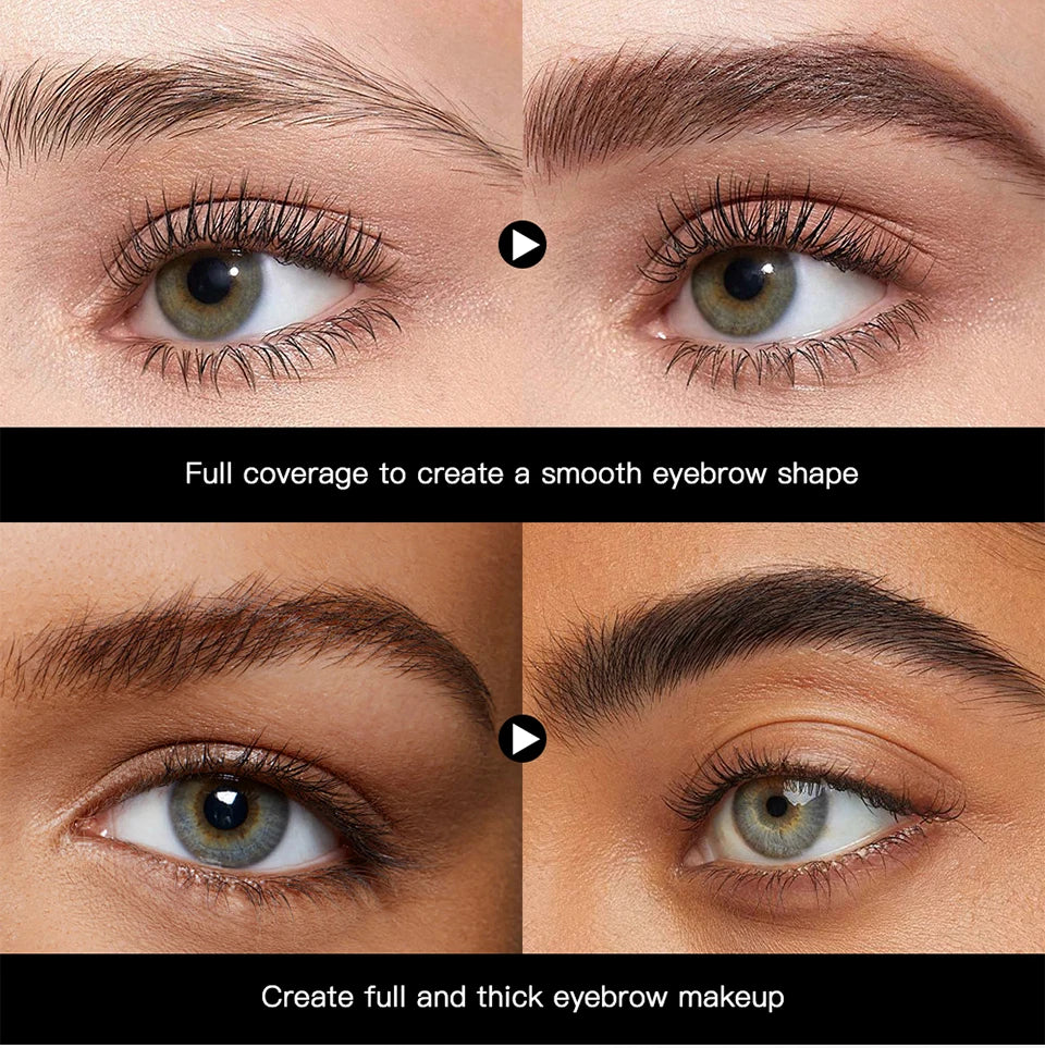 Waterproof Triangular Tip Eyebrow Pencil with Built-in Grooming Brush