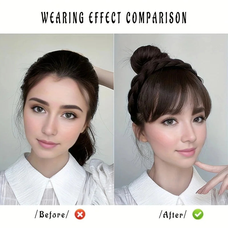 Seamless Synthetic Headband Hair Bangs for Instant Hair Styling - 6