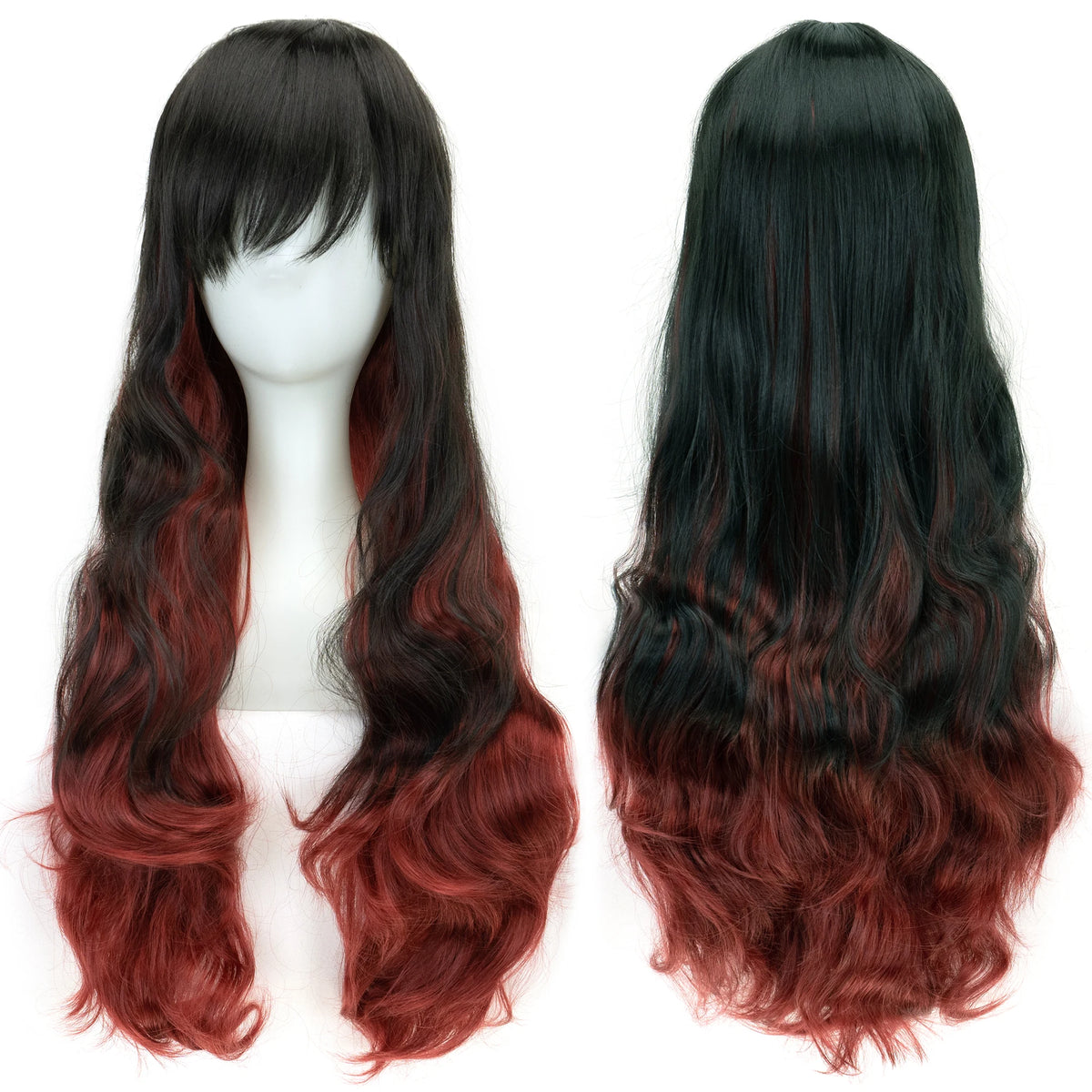 Long Ombre Rainbow Cosplay Wig with Bangs