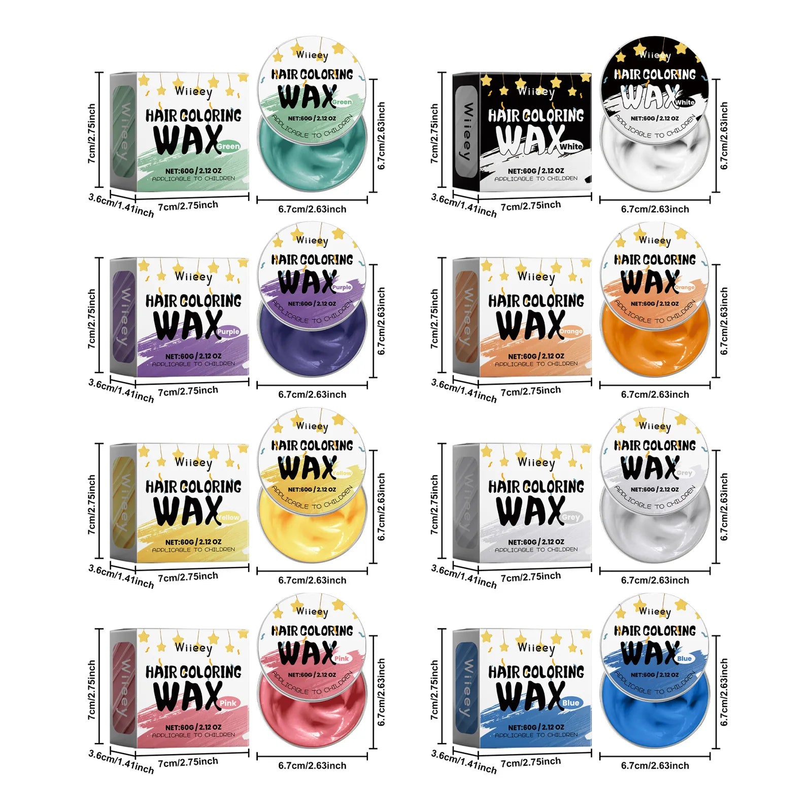 Temporary Washable Hair Color Wax for Kids and Party Styling - 15