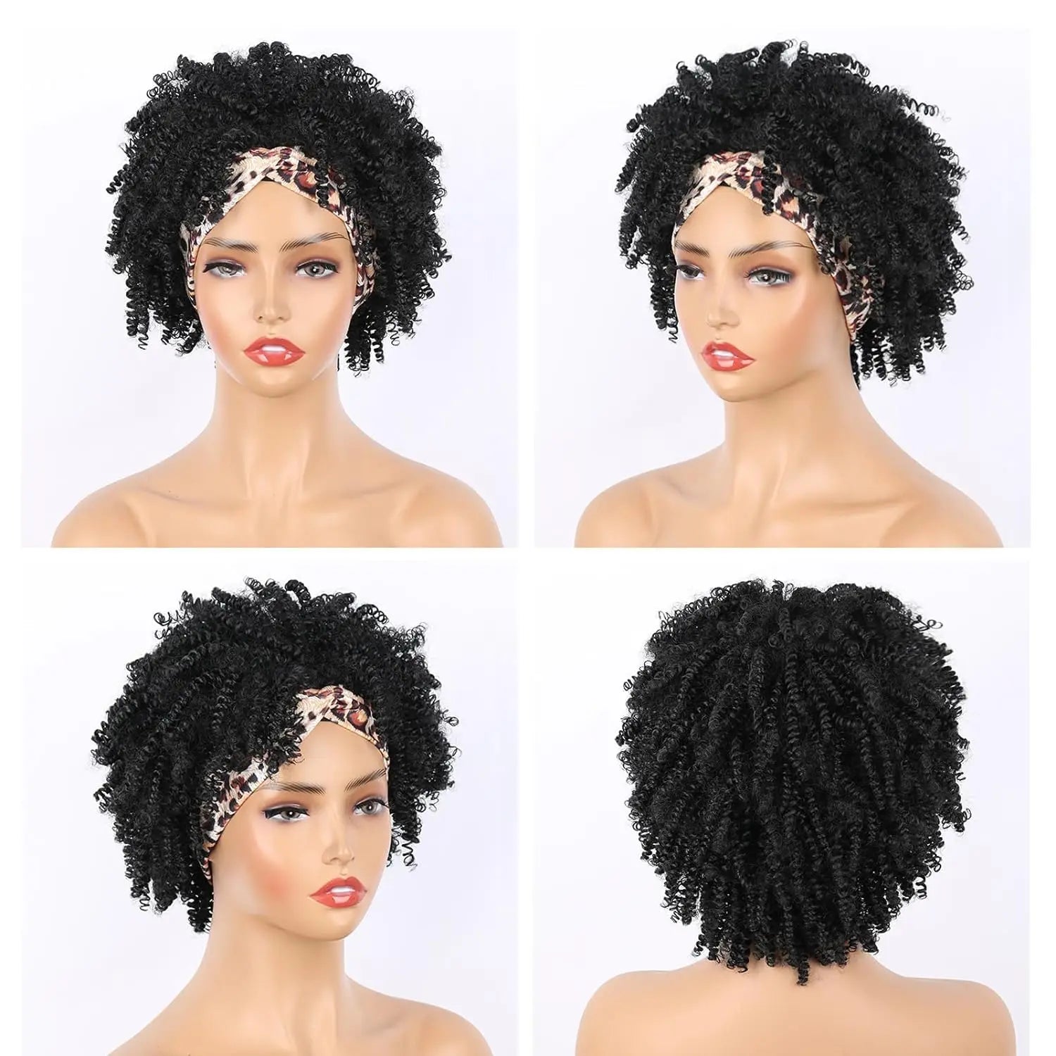 Short Kinky Curly Headband Wig for Easy Daily Styling - 2